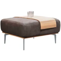 W.Schillig Polsterhocker »run«, mit elegantem Holzsockel, Füße in Silber