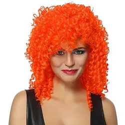 Lockenperücke "Curly", neonorange