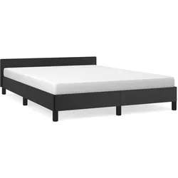 vidaXL Bettgestell mit Kopfteil ohne Matratze Schwarz 140x200 cm