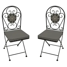 DEGAMO Siena Klappstuhl 40 x 47 x 96 cm grau/schwarz/weiß 2 St.