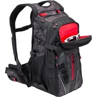 Rapala Unisex-Adult Rucksack zum Angeln Urban Back Pack-25L Angeltasche-Verstellbare Gurte-Angelrucksack mit Rutenhalter und Abnehmbarem Bauchgurt-viele Fächer Tasche, Tarnfarben Schwarz, Einzigartig