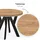 dekori.interiors Runder Ausziehbarer Tisch 100 x 77 x 100 cm Eiche Craft Golden/Schwarz