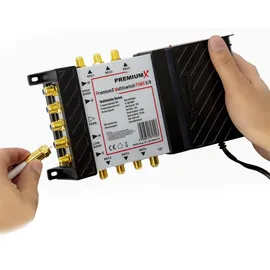 PremiumX PXMS 5/6 Multischalter mit Netzteil Multiswitch 1 SAT für 6 Teilnehmer