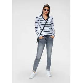 KangaROOS Jogg Pants KANGAROOS, Damen, Gr. 50, N-Gr, blau (light blau), Denim/Jeans, Obermaterial: 59% Baumwolle, 40% Polyester, 1% Elasthan, Destroyed-Effekte, figurbetont lang, Jeans Jogg Jeans Treggings, entspannte Passform, weite Beinform
