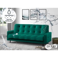Beautysofa Schlafsofa NANCY BIS, velours 3-Sitzer Sofa, mit Federkern, Schlaffunktion, Bettkasten, wasserdicht grün