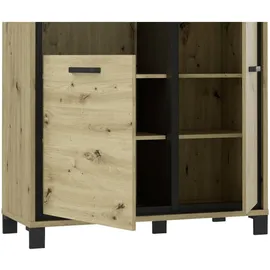 Forte Trondheim braun Artisan eiche), Metall, 7 Fächer, 101.4x161x41.5 cm