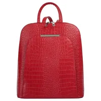 Cluty Cityrucksack echt Leder, Made in Italy, rot
