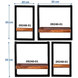 SIT Möbel Wandregal-Set 60 x 25 x 75 cm Antikschwarz
