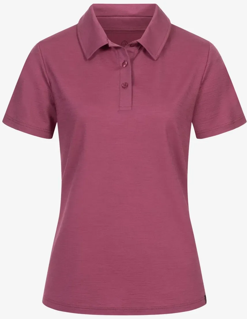 Tom Fyfe Merino Damen Polo Shirt Brombeere XS
