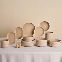 KARACA Terra Geschirrset 36-tlg. 8 Personen Creme