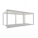 Weide Pergola Deluxe ca. 300x600 cm Weiß Netzbetrieb inkl. LED