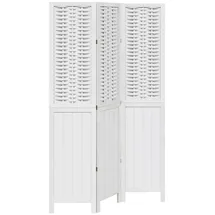 vidaXL 3-tlg. Raumteiler Weiß Massivholz Paulownia - Vidaxl