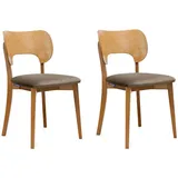 Konsimo® Esszimmerstühle, Beige, Eiche, Buchenholz, Echtholz, 47x81x45 cm, Esszimmer, Stühle, Esszimmerstühle, Vierfußstühle