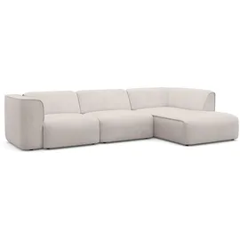 OTTO home Ecksofa Merid jederzeit durch Module erweiterbar L-Form, 295x70x162 cm Samtcord Ottomane rechts beige/creme