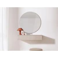beautysofa | Konsolentisch SOFT Kaschmir, Wohnzimmer Schminktisch mit 1 Schublade und geriffelten Fronten, Push-to-Open - Beige