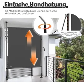 Strattore Klemmmarkise 120 x 310 cm anthrazit