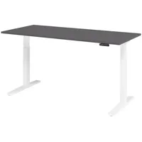 Bümö Schreibtisch, Graphit, Weiß, Nachbildung, Rechteckig, 180x74x80 cm, FSC