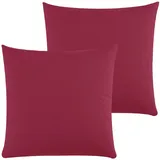 Class Home Collection Kissenbezug 80x80 Baumwolle – Kissenbezüge 80x80 im 2er Set – Weiche Kissenhüllen 80x80 für Sofa & Bett – Kopfkissenbezug für Kissen 80x80 cm mit Reißverschluss – Bordeaux