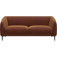 2,5-Sitzer FLEXLUX "Belle Designsofa, Couch, bequem durch Kaltschaum im Sitz", braun (cognac), B:188cm H:74cm T:89cm, 100% Polyester, Sofas, Skandinavisches Design, In hochwertiger Verarbeitung
