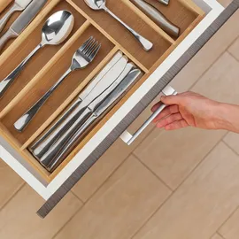 Relaxdays Besteckkasten Schubladeneinsatz mit 6 Fächern Bambus 5 x 25,5 x 35,5 cm natur