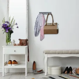 Relaxdays Hakenleiste selbstklebend 3er Set Silber