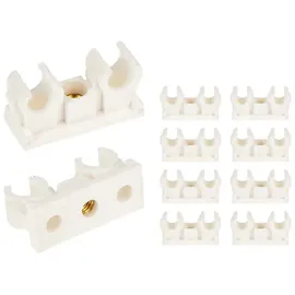 tecuro Doppel Rohrclip Set 10 Mm 10 St. Weiß
