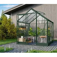 Vitavia Gewächshaus Pontos 3800 ESG/NSG, inkl. Fundament, ca. B195/H207/T199 cm, Dunkelgrün