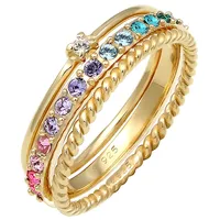 Elli Set Multi-Color Pastell Kristalle 925 Silber 64 Damen