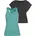 H I S 2-tlg Shirt Top Damen 36 bunt schwarz türkis Obermaterial 60 Baumwolle 40 Polyester Top 95 Polyester 5 Elasthan bequem hüftlang Rundhals Shirts Kurzarm bequeme Passform sportlich atmungsaktives Material