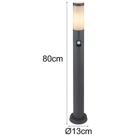 meineWunschleuchte Wegeleuchte grau 80 cm inkl. Bewegungsmelder