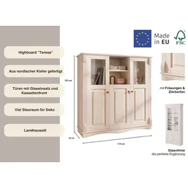 OTTO home Vitrine Teresa 119 x 40 x 120 cm Weiß