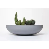 Vivanno Pflanzschale Blumenschale Dekoschale Fiberglas grau Beton-Design 34x9 cm