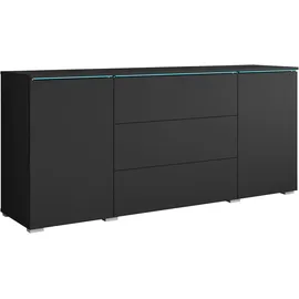 Home Affaire Sideboard 150 x 39,5 x 67,9 cm graphit Schwarz matt