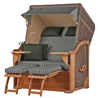 Bene living Strandkorb Komplettset Schaalsee Teak PE grau Modell