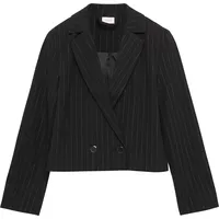 S.Oliver - Verkürzter Blazer mit Glitzer-Nadelstreifen, Black, 140