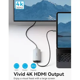 Vention USB-C-Hub, Multiport-Adapter, Dock, 7-in-1 100W - Grau/Silber