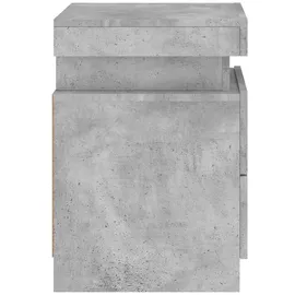 vidaXL Nachttisch mit LED-Leuchten Betongrau 35x39x55 cm