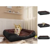 vidaXL Hundebett Schwarz/Braun 80x68x23 cm Kunstleder