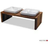 Wolters REPLUS Futterstation Meshidai True - Doppelnapf Teak M