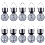 ETC Shop 10er Set LED Pendel Kugel Lampen Balkon Leuchten Spiegel Scherben Mosaik Garten Beleuchtung