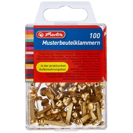 Herlitz Musterbeutelklammer Rundkopf messing 100 Stück