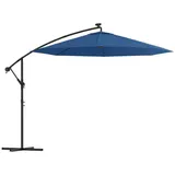 vidaXL Ampelschirm mit LED-Beleuchtung und Stahl-Mast 300 cm Azurblau