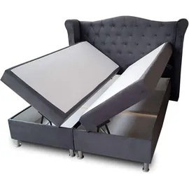 4mybaby GmbH Boxspringbett Saturn Bonellfederkern inkl. 7-Zonen Topper T-30 - Boxspringbett mit Bettkasten, mit Lieferung - Blau