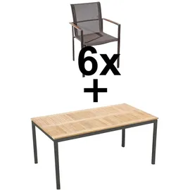 aleos Teakholz-Set 7-tlg. Kuba-Braun