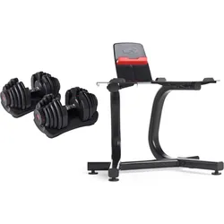 BowFlex SelectTech 1090i Hanteln (Paar & Stand mit Medienfach) SCHWARZ|ROT No Size