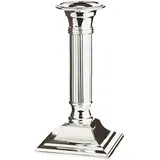 Edzard Kerzenleuchter Lincoln, Höhe 15 cm, kannelierter Schaft, quadratischer Fuß 8 x 8 cm, edel versilbert, anlaufgeschützt, mit Samtfuß, Kerzenhalter für Stabkerze