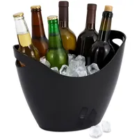 Relaxdays Eiseimer, Getränkeschale mit Griffen, 8 l, Flaschenkühler für