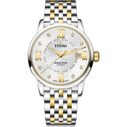 Titoni Herren SpaceStar 83538 SY-099 - silber,-,Gelbgold - 40mm