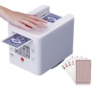 POWHA Kartenmischer-Händler, automatischer Kartenmischer und Kartengeber in einem, Kartenhandelsmaschine mit 4 Decks, um 360° drehbarer elektronischer Kartenhändler for Casinospiele