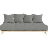 Karup Daybett KARUP DESIGN "Senza, Sofa, mit Futonmatratze, minimalistisch, massives Kiefernholz", grau (grau, klarlackiert), B:200cm H:85cm L:90cm, Daybetten, Handgefertigt, skandinavisches Design, vielseitig, schlichter Stil
